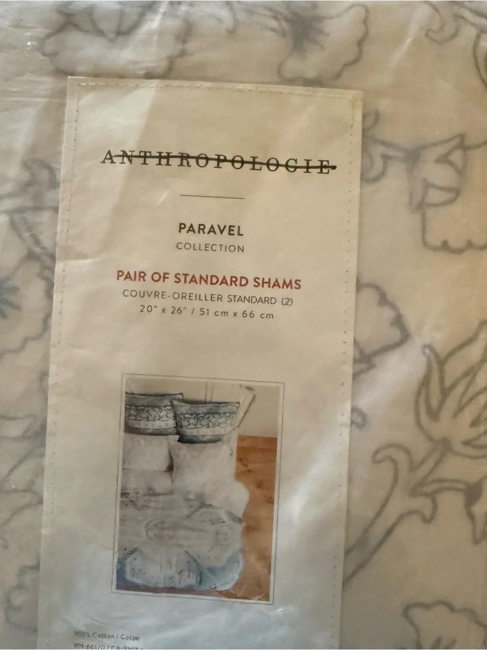 Anthropologie Paraval Standard Pillow Shams